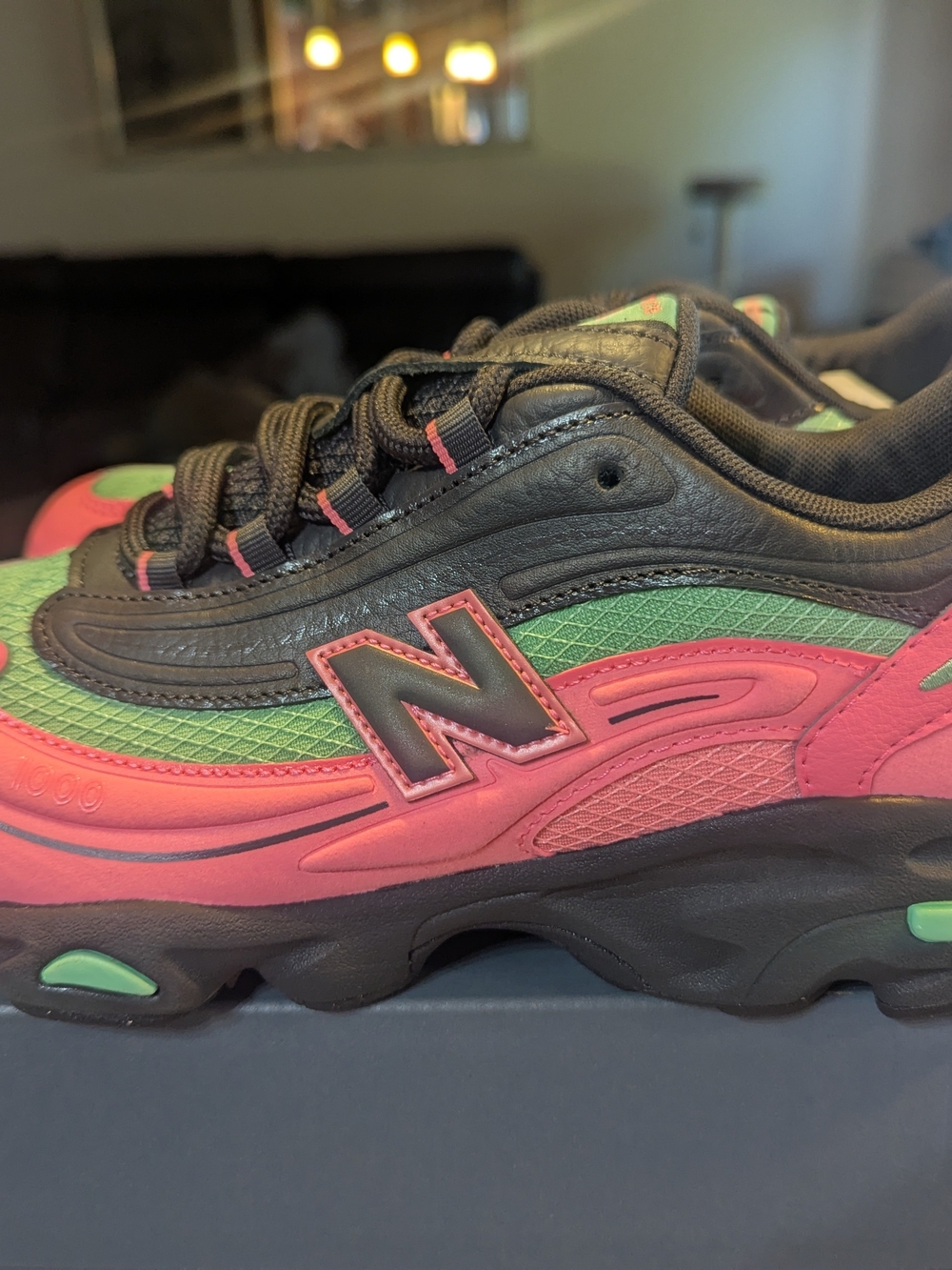 New Balance Black, Pink & Green Youth 6.5 Or Women's 8
